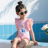 Girls Bathing Suits Fantastic Princess One Piece Ruffled Cuff Swimsuits