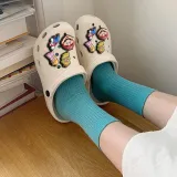 Audlt Unisex Women Clog Summer Slipper 8PCS Cartoon Carnivorous Flowers Decoration Beach Slipper Shoes