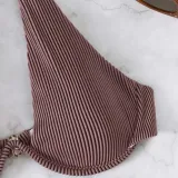 Women 3 Piece Cut Out One Shoulder High Cut Skirt Cover Up Bikini Swimsuit