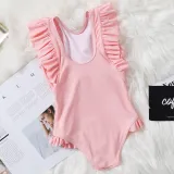Girls Bathing Suits Snow Queen One Piece Ruffled Cuff Swimsuits