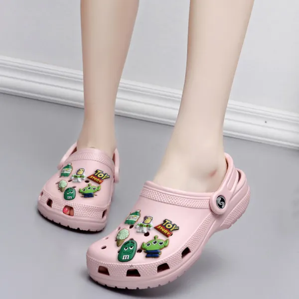 Audlt Unisex Women Clog Summer Slipper DIY 11 PCS Little Monster Decoration Beach Slipper