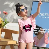 Girls Bathing Suits Cartoon Mouse With Sunglasses One Piece Ruffled Cuff Swimsuits