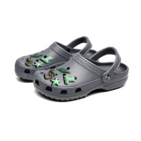 Audlt Unisex Men Clog Luminous Slipper 10PCS Bunny Rabbit Decoration Beach Slipper Shoes