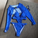 Women Two Piece Triangle Halter High Cut Tankini Cover Up Bikini Swimsuit