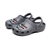 Audlt Unisex Men Clog Summer Slipper Random 10PCS Good Vibes Decoration Beach Slipper Shoes