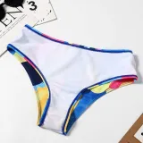 Women 3 Piece Watercolor Printing Tie Dye Sling Bandeau Cover Up Kimonos Bikini Swimsuit