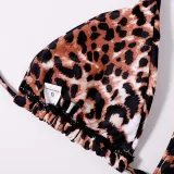 Women 3 Piece Tie Dye Gradient Drawstring Triangle Cup Cover Up Knot Kimonos Bikini Swimsuit
