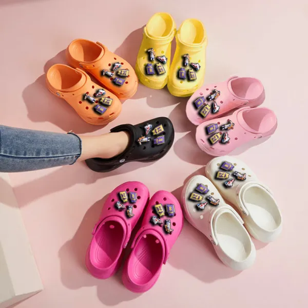 Audlt Unisex Women Clog Summer Slipper Random 10PCS Basketball Decoration Beach Slipper Shoes