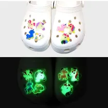 Audlt Unisex Women Clog Luminous Slipper 9PCS Unicorns Decoration Beach Slipper