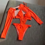 Women Two Piece Triangle Halter High Cut Tankini Cover Up Bikini Swimsuit