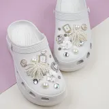 Audlt Unisex Women Clog Summer Slipper Pearl Tassel Croc Decoration Beach Slipper Shoes