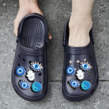 Audlt Unisex Men Clog Summer Slipper 10PCS Demon Eyes Decoration Beach Slipper Shoes