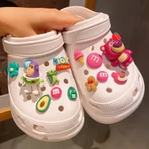 Audlt Unisex Women Clog Summer Slipper 15PCS Cute Bear Croc Decoration Beach Slipper Shoes