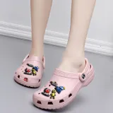 Audlt Unisex Women Clog Summer Slipper Random 6PCS Cartoon Friends Decoration Beach Slipper Shoes