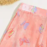 Women 3 Piece Butterfly Triangle Halter High Cut Cover Up Pants Bikini Swimsuit