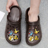 Audlt Unisex Men Clog Summer Slipper 10PCS Cartoon Accessories Decoration Beach Slipper Shoes