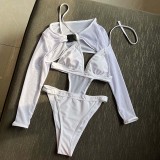 Women Two Piece Triangle Halter High Cut Tankini Cover Up Bikini Swimsuit