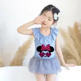 Girls Mouse With Sunglasses One Piece Lace Collar Tutu Swimsuits