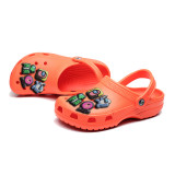 Audlt Unisex Women Clog Summer Slipper 9PCS Cartoon Games Character Decoration Beach Slipper Shoes