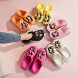 Audlt Unisex Women Clog Summer Slipper 8PCS Cartoon Carnivorous Flowers Decoration Beach Slipper Shoes