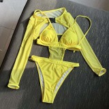 Women Two Piece Triangle Halter High Cut Tankini Cover Up Bikini Swimsuit