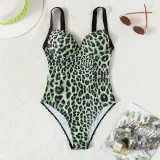 Women Sling Push Up Leopard Prints One Piece Swimsuit