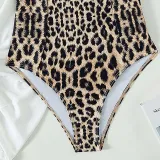 Women Sling Push Up Leopard Prints One Piece Swimsuit
