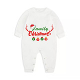 Christmas Matching Family Pajamas Antler Hat Family Christmas 2023 Ornaments White Pajamas Set
