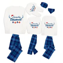 2023 Christmas Matching Family Pajamas Exclusive Design Antler Hat Family Christmas Blue Pajamas Set