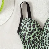 Women Sling Push Up Leopard Prints One Piece Swimsuit