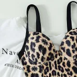 Women Sling Push Up Leopard Prints One Piece Swimsuit