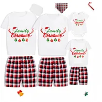 Christmas Matching Family Pajamas Exclusive Design Antler Hat Family Christmas 2023 Ornaments Short Pajamas Set