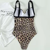 Women Sling Push Up Leopard Prints One Piece Swimsuit