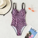 Women Sling Push Up Leopard Prints One Piece Swimsuit