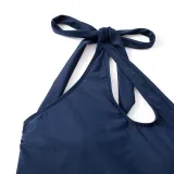 Women Cut Out One Shoulder Bowknot Side Drawstring One Piece Swimsuit