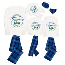 2023 Christmas Matching Family Pajamas Exclusive We Are Family Wreath Xmas Tree Blue Plaids Pajamas Set