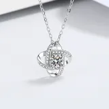 Mother's Day Love You 925 Sterling Silver Moissanite Drill Adjustable Necklace Ring Earring With Rose Box