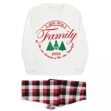 2023 Christmas Matching Family Pajamas Exclusive We Are Family Wreath Xmas Tree Gray Pajamas Set