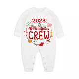 2023 Christmas Matching Family Pajamas Exclusive Design Christmas Crew Wreath White Pajamas Set