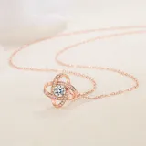 Mother's Day Love You 925 Sterling Silver Moissanite Drill Adjustable Necklace Ring Earring With Rose Box