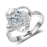 Mother's Day Love You 925 Sterling Silver Moissanite Drill Adjustable Necklace Ring Earring With Rose Box