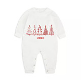 2023 Christmas Matching Family Pajamas Exclusive Christmas Tree White Pajamas Set