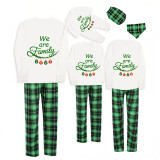 2023 Christmas Matching Family Pajamas Exclusive Design We Are Family Pendant Green Plaids Pajamas Set
