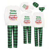 2023 Christmas Matching Family Pajamas Exclusive Design Merry Christmas Season Together Green Plaids Pajamas Set