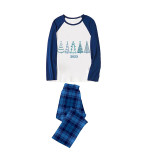 2023 Christmas Matching Family Pajamas Exclusive Christmas Tree Blue Plaids Pajamas Set