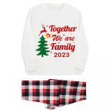 2023 Christmas Matching Family Pajamas Exclusive Family Together Flying Reindeer Gray Pajamas Set