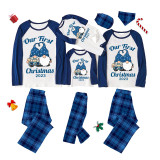 2023 Christmas Matching Family Pajamas Our First Christmas Gnomes Blue Pajamas Set