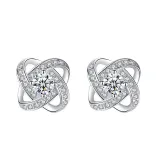 Mother's Day Love You 925 Sterling Silver Moissanite Drill Adjustable Necklace Ring Earring With Rose Box