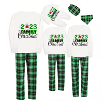 Christmas Matching Family Pajamas 2023 Family Christmas Hat Green Plaids Pajamas Set