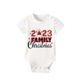 Christmas Matching Family Pajamas 2023 Family Christmas Hat White Short Pajamas Set